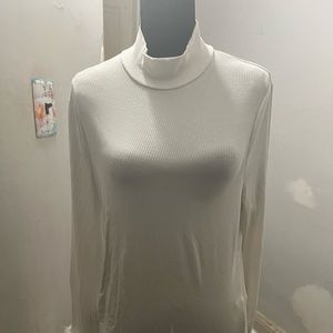 SHEIN Curve Long Sleeve White Top